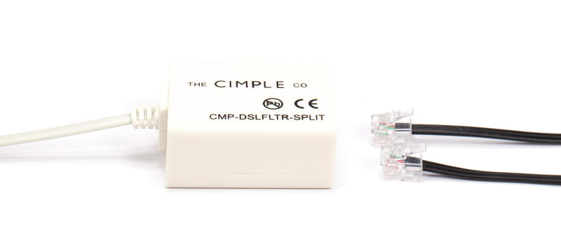 THE CIMPLE CO Modem Phone Filter, 3 Pack, DSL Splitter, 2 Wire, 1 Line, Removes Noise from Phone Lines, for Fax, Landline, Satellite, and Printer, Ivory