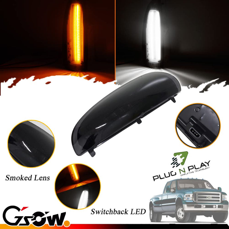 2 PCS LED Side Mirror Marker Lights for Ford 2003-2007 F250 F350 F450 F550 F650 Super Duty / 2000-2005 Excursion, LED Sequential Side Mirror Turn Signal Lamp Assembly - Switchback