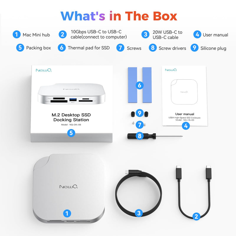 Mac mini M4 Dock with SSD Enclosure and Multi Card Reader, 10Gbps CFexpress Type B/Type A Reader, SD/TF 4.0 Slot, M.2 NVMe Enclosure,USB-C, USB-A, Hub for Content Creator, Photographer, Professional