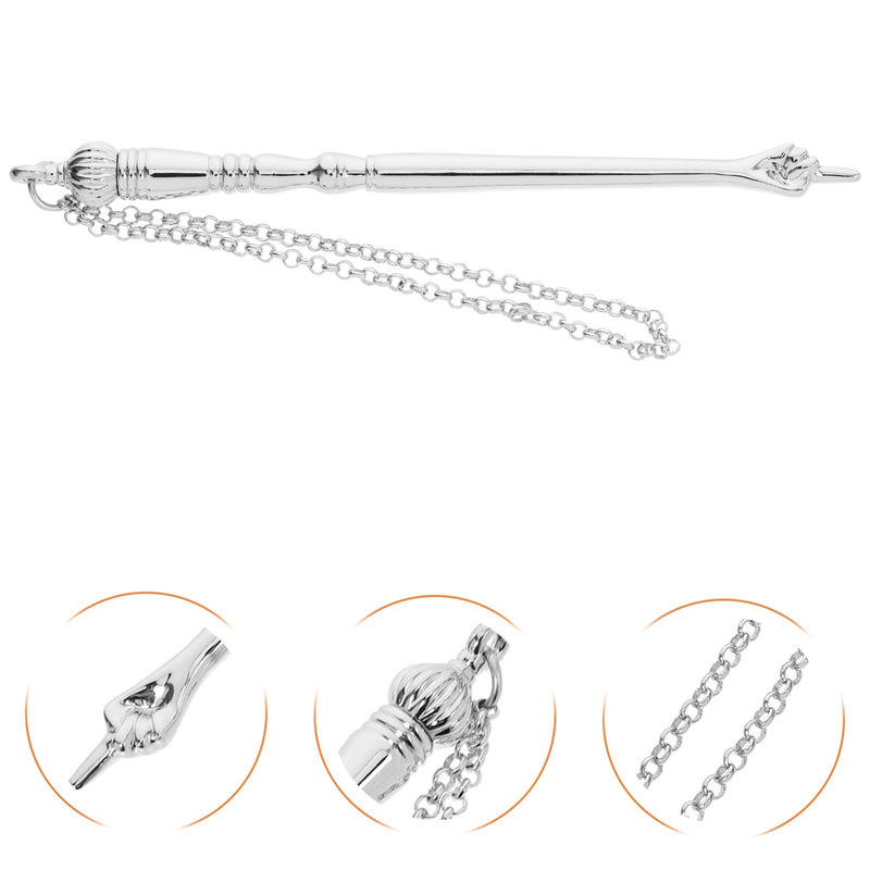 SAFIGLE Torah Book Pointer Yad Hand Pointer and Connected Chain for Torah Reading Haftorah Bar Mitzvah Works of Art of Common Metal Silver