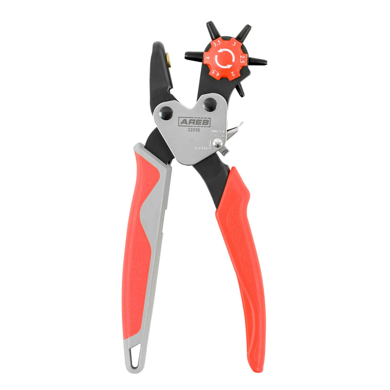 ARES 32016 – Professional Hole Puncher – Heavy Duty Leather Punch Plier Tool for Belts, Watch Bands, Saddles, Shoes, and More – Heavy Duty Rotary Punch Tool for DIY Home Craft Rotary Fabric & Leather Hole Puncher