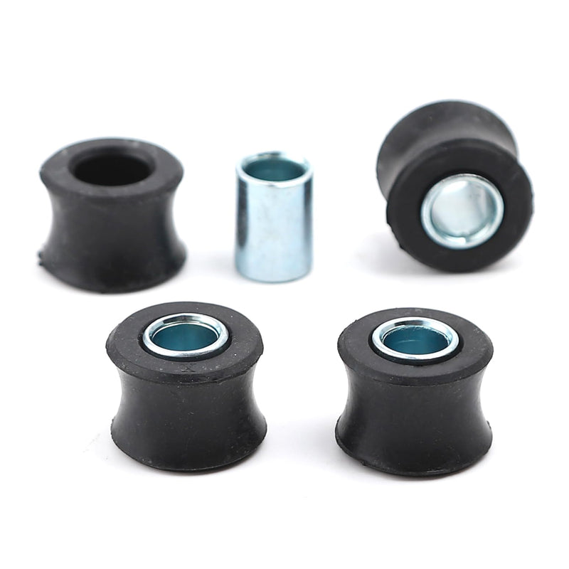 Minho 4Pcs 10MM Rear Shock Absorbing Suspension Bushing Set in Rubber Material Compatible with Most Motorcycles Scooter ATV UTV Go Kart,Black Color black ID; 10MM