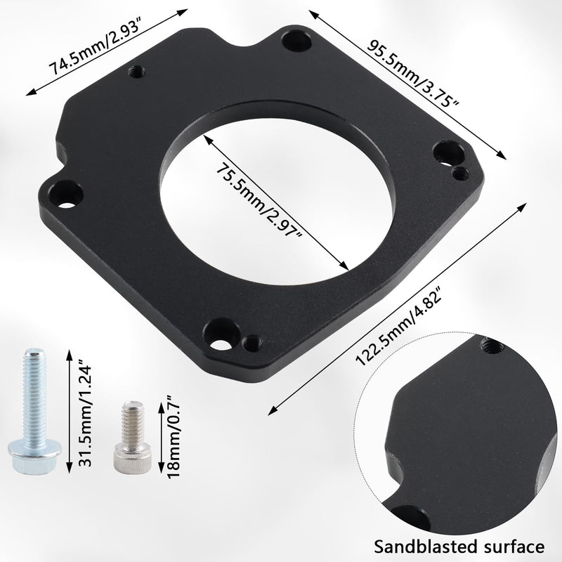 LS Drive By Wire Throttle Body Adapter for LS3 4 Bolt Intake to LS1 3 Bolt TB DBW LS2 LH6 L92 L76 LY2 LY5 LY6 LC9 LFA LH8 LMG L98 L9H L20 L94 LZ1 L99 L96 LC8 L77 551567 Black