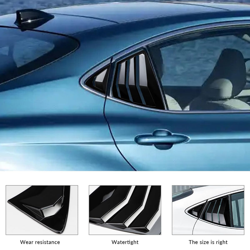 Rear Side Window Louvers Compatible for Toyota Camry 2025 2026 Accesories for Toyota Camry 9th Gen Sport Style Air Vent Cover (Glossy Black) Glossy Black