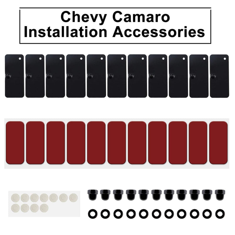 E-cowlboy Rear Window Louvers Hardware Kits Installation Accessories with Double Sided Mounting Tape 3M for Ford Mustang Dodge Challenger Camaro（12pcs）