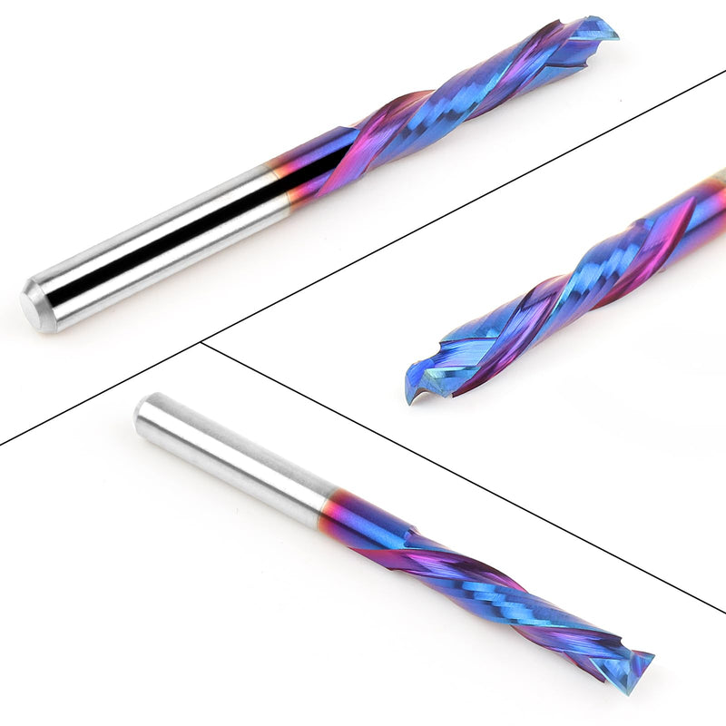 EANOSIC 5PCS Carbide Compression Router Bit Up&Down End Mills 1/8 inch Shank with 1/8 inch Cutter for CNC Mill Machine Wookwork 3D Profile Detail Engraver Carving Compression Spiral Bit
