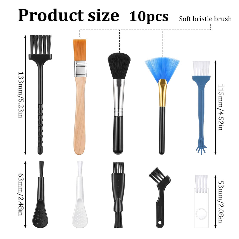 Anti Static Brush Keyboard Cleaning Set, 10Pcs Nylon Mini Brushes for Electronics Dust Removal, Small Cleaning Brushes for Computer Laptop PC