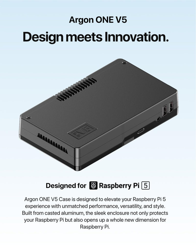 Argon ONE V5 Case with M.2 NVME Dual Expansion Board