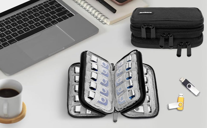 USB Flash Drive Case, Holds 30 Pcs, USB Storage, USB Case,USB Stick Holder,USB Storage Case,USB Organizer,Thumb Drive Case,Compatible with Samsung/Sandisk/Jump Drive,etc, Black