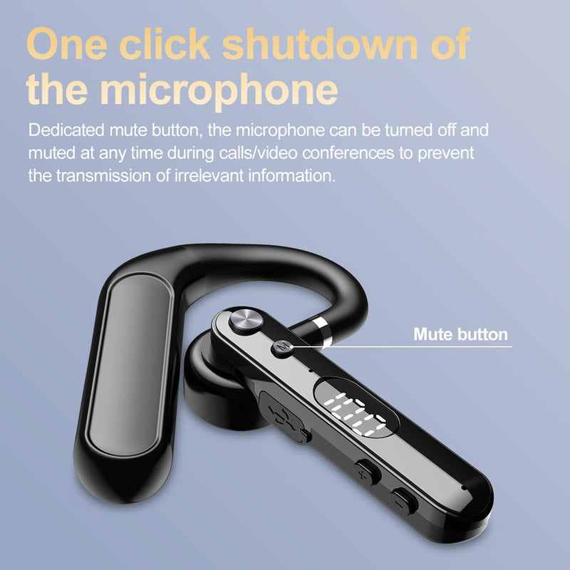 Bluetooth Headset, Dual Mic Noise Cancelling, 48H Talk Time, Clear Calls | Trucker Headset, Wireless Earpiece, Hands Free Headset for Driving, Office, Business, Long Battery Life, Open Ear Comfort