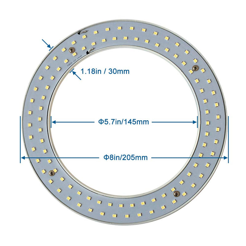 T9 LED Circline Light Bulb, 8 Inch 1600LM LED Circular Light, 13W Clear Cover 6000K Daylight Replacement for FC8T9/CW 22-Watt Fluorescent Circular Bulb(FC8T9/CW), Ballast Bypass Required 8inch 6000k Clear 1 Count (Pack of 1)