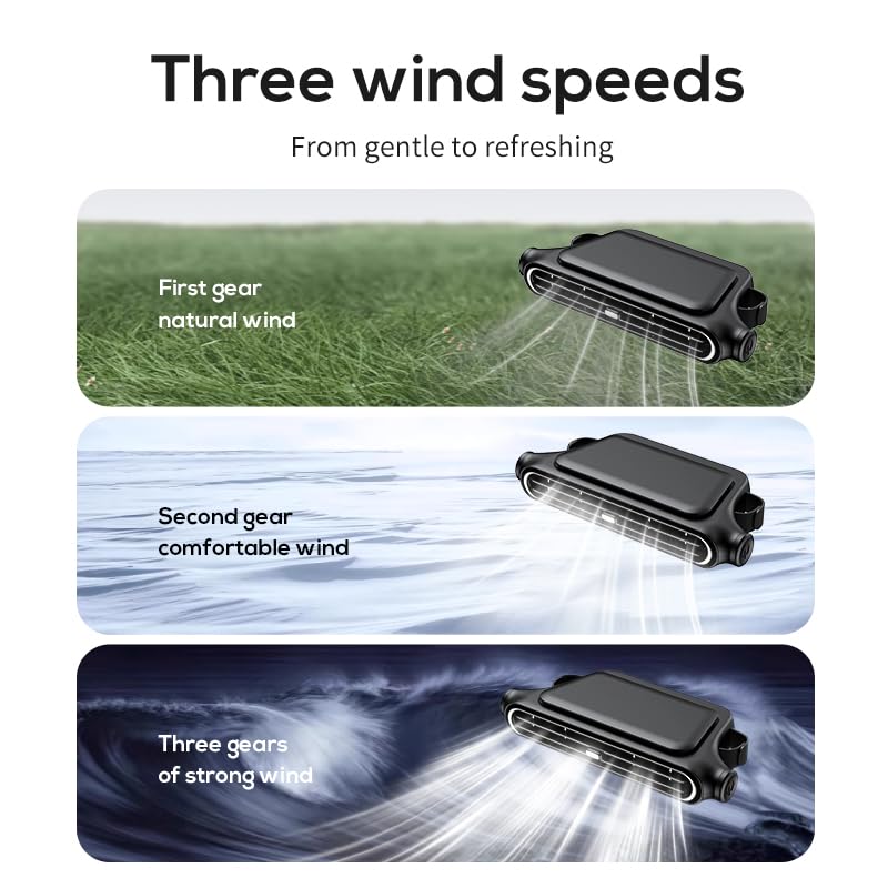 Car Seat Fan for Car Headrest, USB Cooling Fan, 3-Speed, Black | 3000mAh battery car fan with adjustable airflow for backseat kids, drivers, SUVs, vans and RVs.