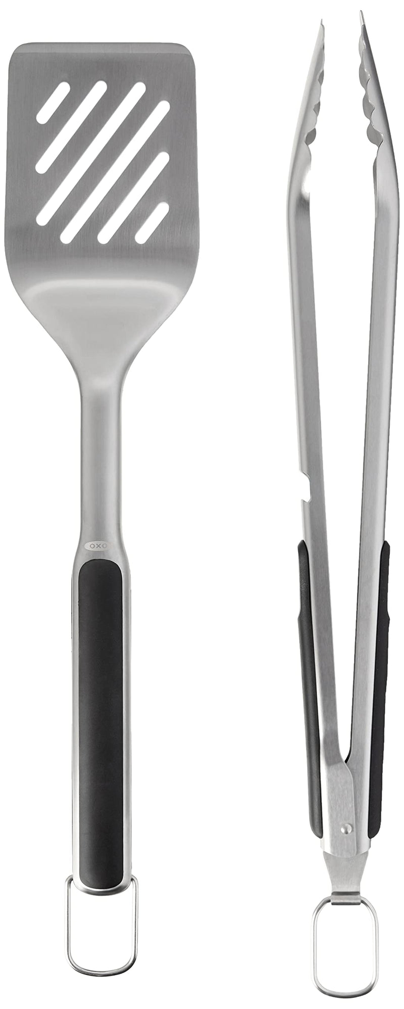 OXO Good Grips Grilling Tools, 3pc Set-Tongs, Turner Rest, Black 3pc Set - Tongs, Turner and Tool Rest