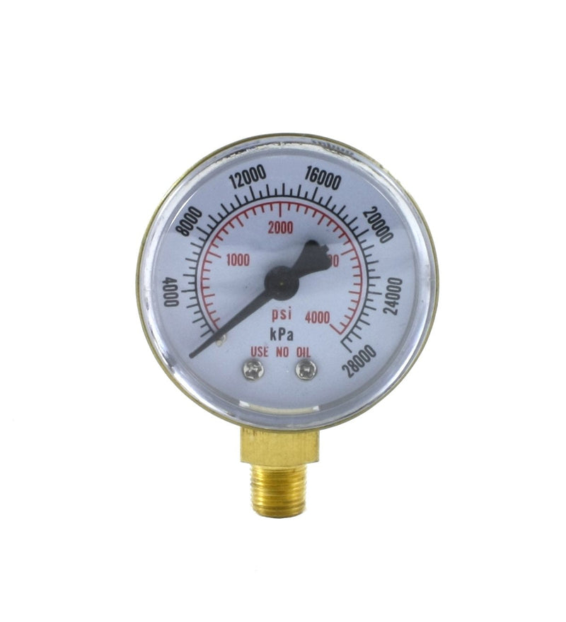 SÜA - Low and High Pressure Gauges for Oxygen Regulator 0-100 psi & 0-4000 psi - 2 inches - 1/8'' Thread - LDB LDB - Low and High
