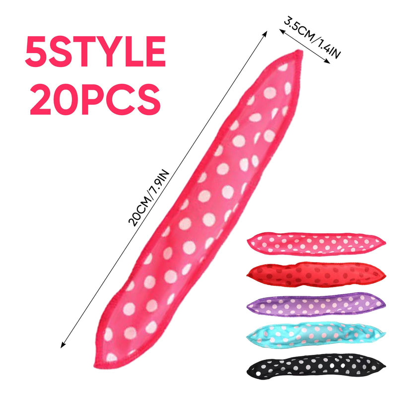 20 Soft Sponge Hair Rollers - No-Heat Overnight Hair Curling Set | 20 Soft Sponge Rollers, No-Heat Overnight Styling, Works With Long And Short Hair, For Natural Waves And DIY Curls