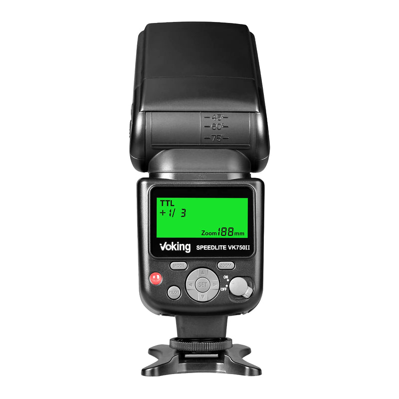 VK750II TTL Flash Speedlite with LCD Screen for Canon DSLR Camera | Front and rear curtains Sync, Work with EOS 60D 70D 77D 80D Rebel T7i T6i T6s T6 T5i T5 T4i T3i and Other DSLR Cameras