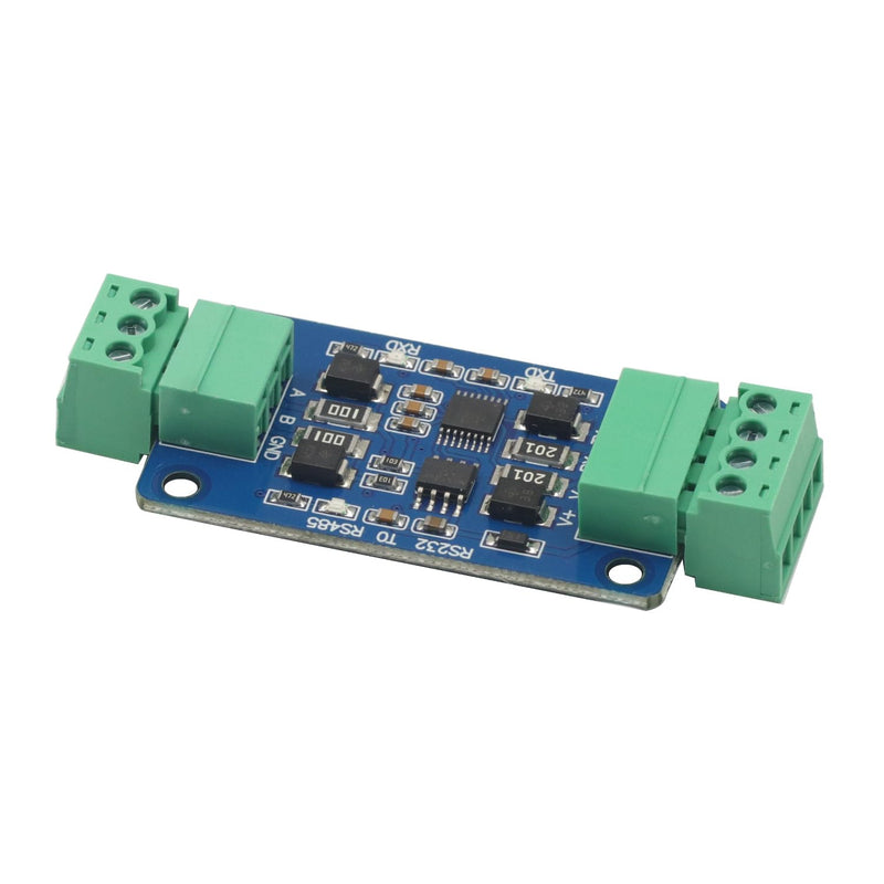 Industrial RS232 to RS485 Converter, Bidirectional Serial Communication Adapter Module with Terminal Block for PLC Modbus RTU
