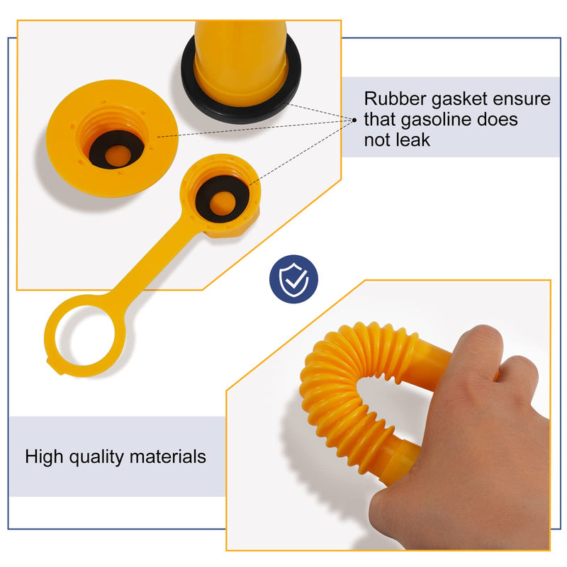33 Pcs Gas Can Spout Replacement Kit,Gas Can Spout Replacement Fits 5 Gallon Gasoline Cans,with Flexible Nozzles,Screw Collar Gas Caps for Fuel Transfer Tanks Yellow -4 Kit
