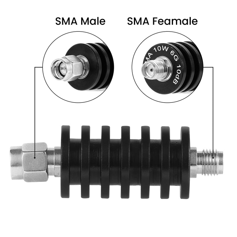 BECEN 10Watt SMA 30dB Attenuator,DC to 6GHz,50 Ohm