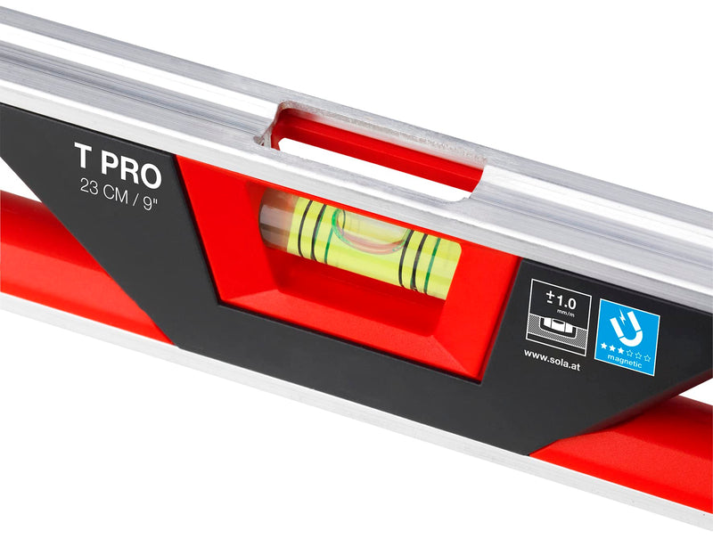 SOLA TPRO Torpedo Level, 9-Inch, Magnetic, Black/Red