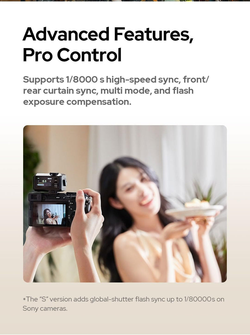 Godox iT30 Pro S Mini Camera Flash for Sony Camera,TTL Mode Auto Exposure,HSS 1/8000s, 2.4G Wireless Master/Receiver,Compatible with A7CII,A7IV,ZV-E10,A7RV,A7C,A7III,A6700,A6400,ZV-E1,FX3(Black) Black