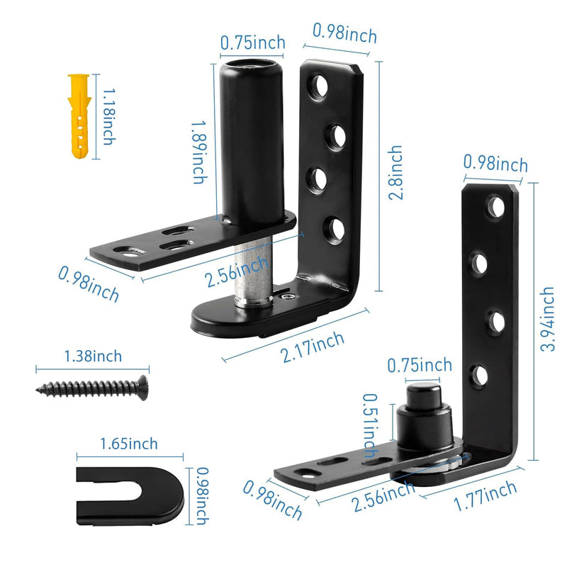 Tambee Saloon Door Hinges, Heavy Duty 304 Stainless Steel Double Swing Action Hinge Self Closing for Bar Cafe Patio Doors Black 1 Pack Swing Hinge Black 1pc