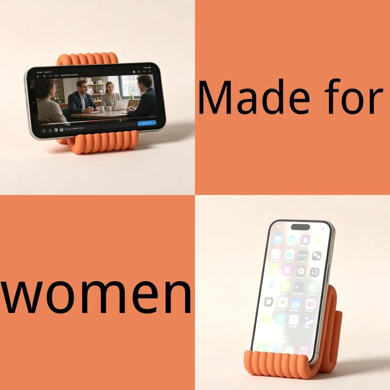 Personalized Phone Stand for Desk, Phone Holder, Fun Desktop Phone Stand | for Home, Decor, Kitchen, Tabletop, Office orange