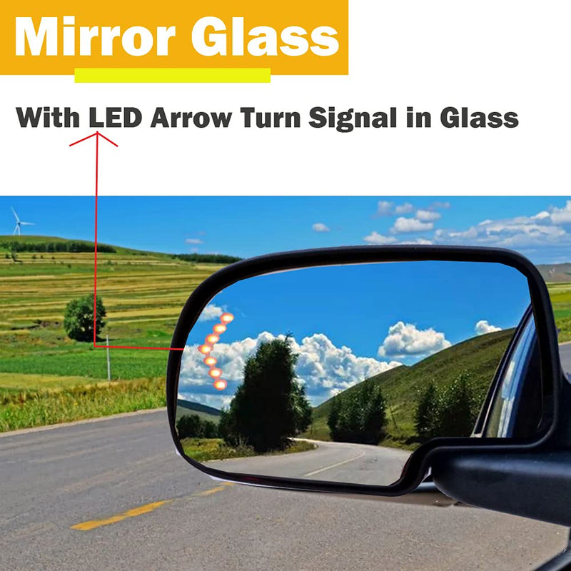 Driver Side Heated Mirror Glass Replacement for 2003-2007 Cadillac Escalade, Chevrolet Avalanche, Silverado, Suburban, Tahoe, GMC Sierra, Yukon - Exterior Side View Convex Mirror with Turn Signal Driver Side (Left)