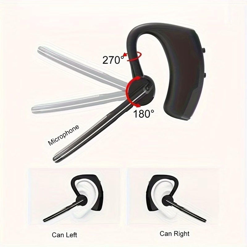  [AUSTRALIA] - Callez Bluetooth Headset with CVC8.0 Dual Mic Noise Cancelling for iPhone | Bluetooth Earpiece V5.0, Wireless Headset for Android Cell Phone Trucker Business Office Work, Clear Chat, Super Light Black