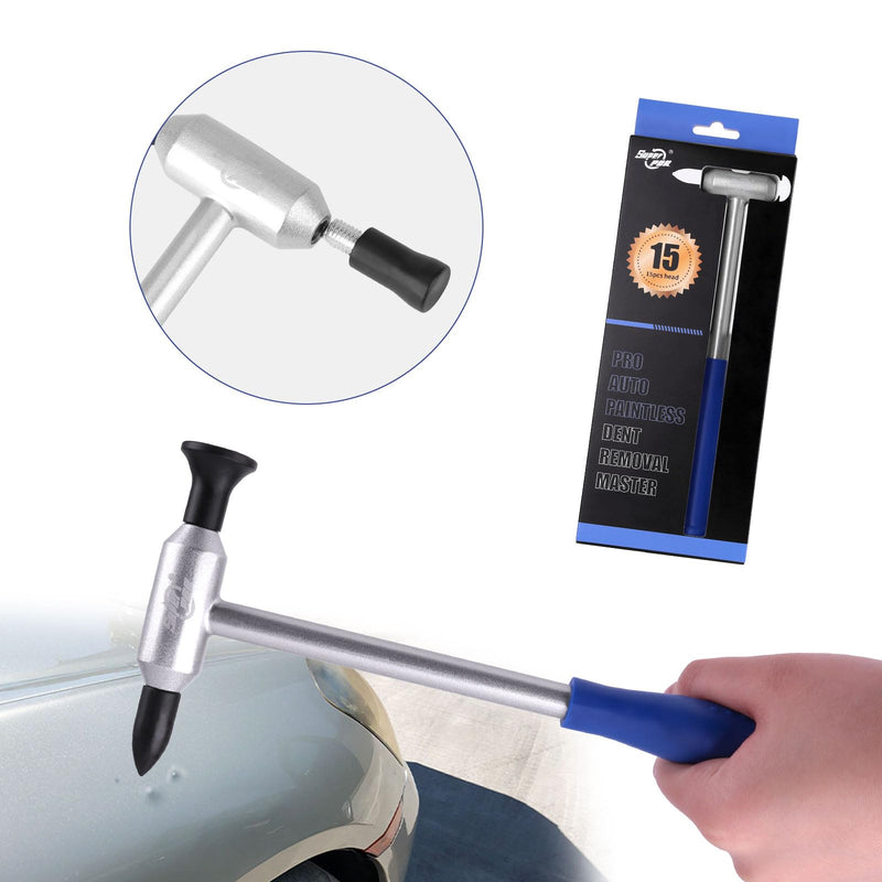 Super PDR Auto Body Hammer Tools Set - Aluminum Dent Hammer, Body Repair Dent Removal Tools, Paintless Dent Repair Hammer with 15Pcs Head The Head for Auto Body DIY Dent Fix
