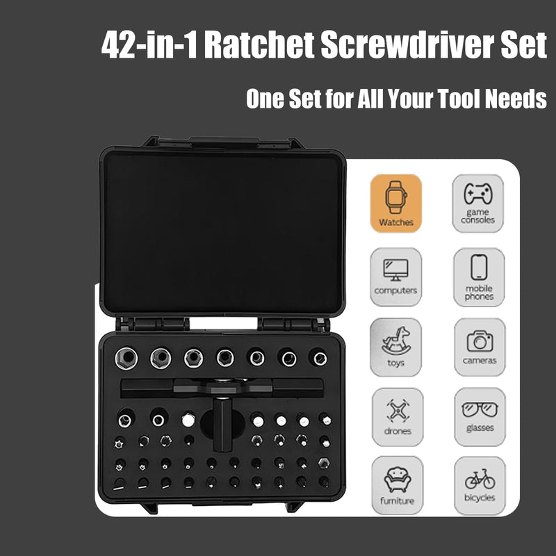 42 in 1 magnetic screwdriver set,Multi Bit Ratcheting screwdriver bit set with detachable handle,socket wrench,portable precision screwdriver set for DIY,PC,Electronics,Car & Bicycle Repair 42 In 1 Bits and socket Set