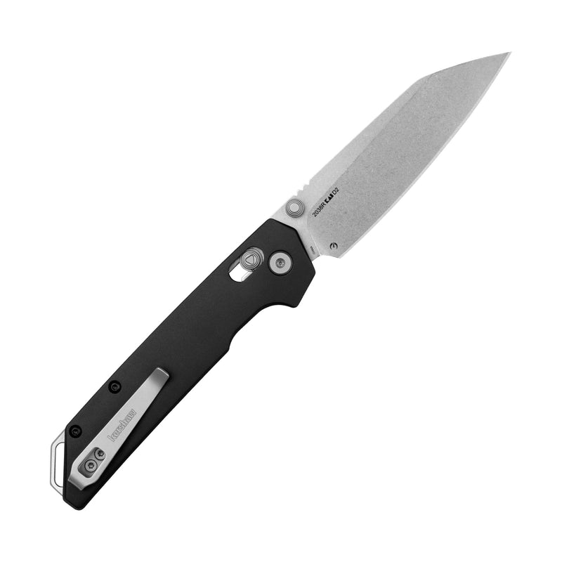 Kershaw Iridium Reverse Tanto Folding Pocket Knife, Sleek 3.4 inch D2 Steel Blade, DuraLock Locking Mechanism, Aluminum Handle, Designed in the USA Lock