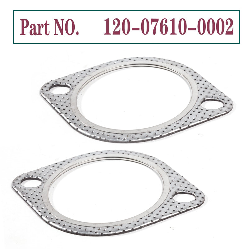 BEONEO-120-07610-0002 (3 Inch)-2 Bolt MLSG High Temp Exhaust Gasket 3" I.D. (Qty 2) - Heavy Duty be made of Metal And Fiber Laminate. 120-07610-0002 (3 Inch)