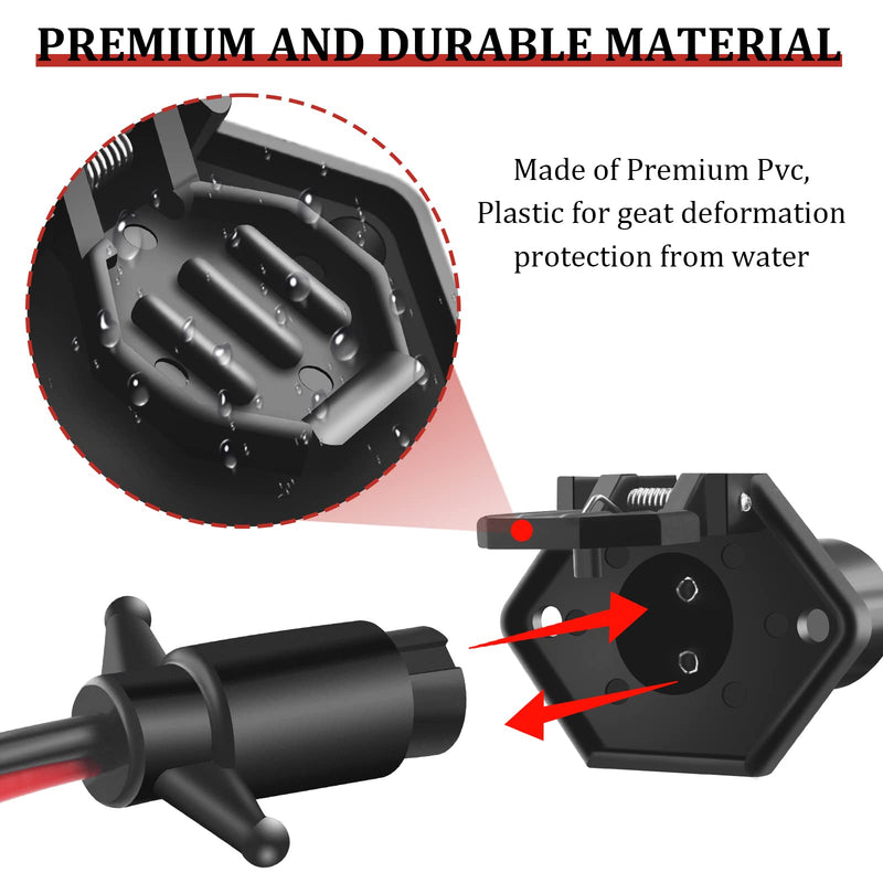 Trolling Motor Plug, Waterproof 12V-24V Quick Connect Boat Plug, 8 Gauge 2-Wire Trolling Motor Connector and Receptacle for Minn Kota Boat, Trolling Motors Marine for Electric Boat Plug and Receptacle