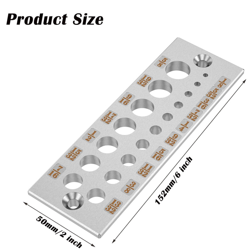High-Grade A2 Steel Dowel Plate,English 17 Holes Dowel Plate for Making Slim Dowels Peg Plugs. From1/8 to 5/8" in 1/32" increments 17 Holes (1/8" to 5/8")