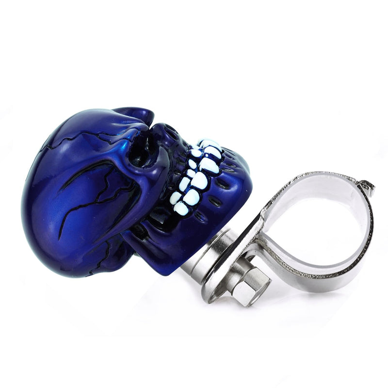 Arenbel Steering Wheel Turning Booster Skull Car Suicide Spinner Driving Assist Grip Handle Brody Knob Fit Most VehiclesTrucks Boats, Blue