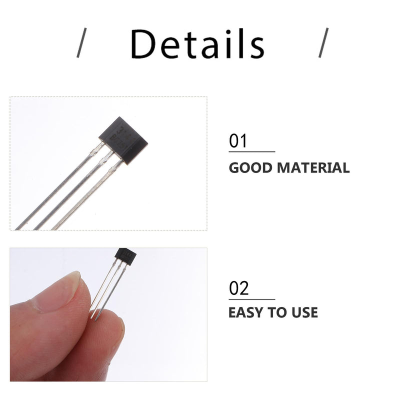 ULTECHNOVO 100pcs A3144 3144 Hall Effect Sensor for High-Temperature Operation (Pack of 2) 1.6X0.4cm (Pack of 2)