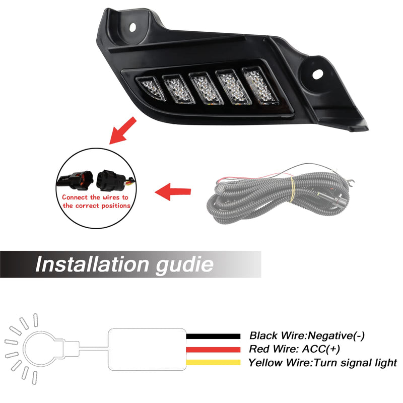 Switchback White/Amber Front Side Marker Headlight Daytime Running Lamp Sequential Flash Turn Signal Feature Compatible with Toyota Tacoma Truck 2012-2015 Replacement Bumper Accessories Tacoma Grille Light12-15