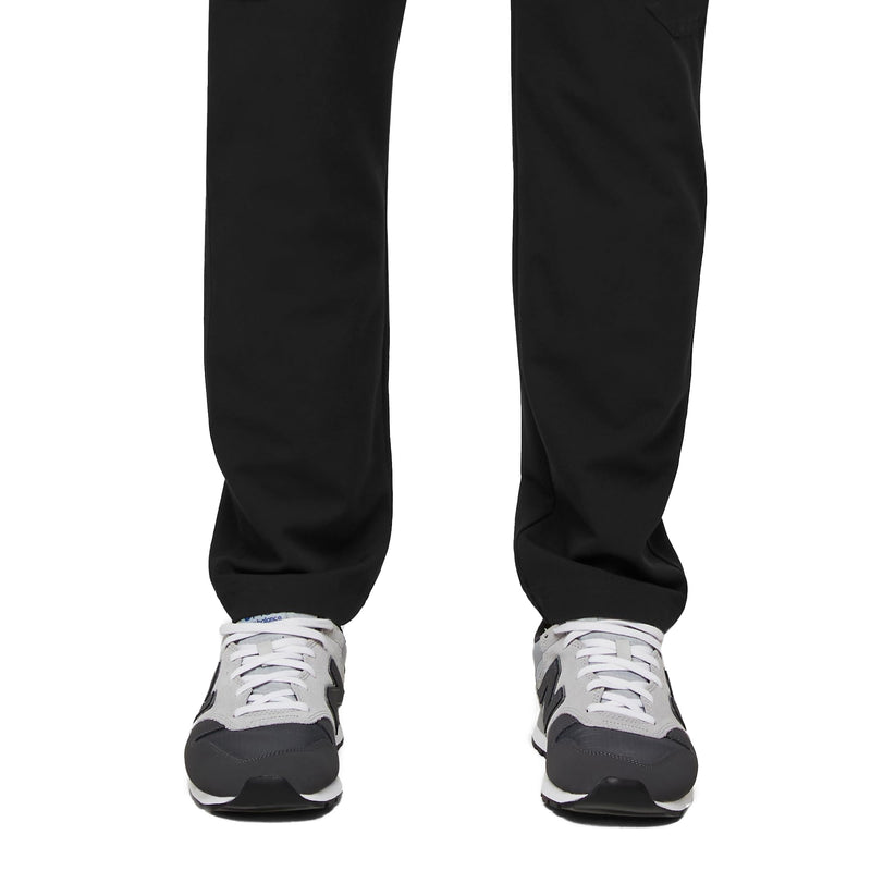 FIGS Cairo Cargo Scrub Pants for Men — Classic Straight Leg Fit, 9 Pockets, 4-Way Stretch, Anti-Wrinkle Regular Medium Black
