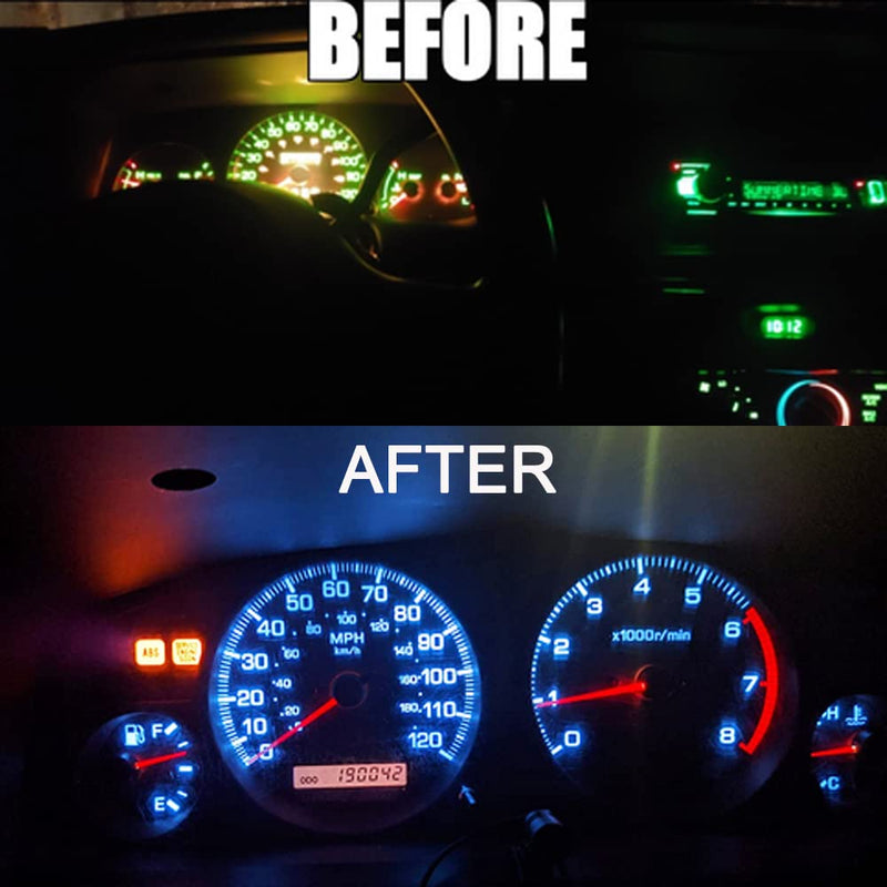 BlyilyB 20-Pack T5 37 74 LED Bulb With Twist Lock Socket PC74 PC37 Dashboard Instrument Panel Gauge Cluster Light 20PCS White