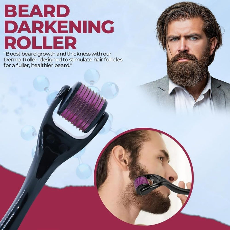 Derma Roller 0.25mm, Anti Ageing Men Beard Roller, 540 Titanium Micro Needling Roller, Microneedling Roller, Hair Growth Scalp Roller, Derma Kit for Skin Rejuvenation (Derma-Roll-0.25mm) Derma-Roll-0.25mm