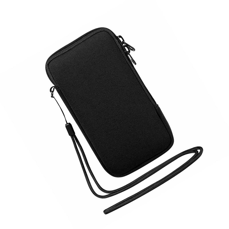 2 Pack Neoprene Cell Phone Sleeve Phone Pouch, Shock-Absorbing Pouch with Zipper & Adjustable Strap Cell Sleeves, Water Shedding Storage for Large Smart Devices Up to 6.7 Inch Blue Black
