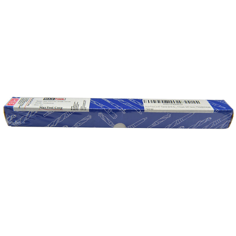 MAXTOOL 3/4" Twist Drill Bits with Morse Taper Shank HSS M2 Taper Shank Drill Bits Black Oxide MT No 2; TS02B05R48 3/4"