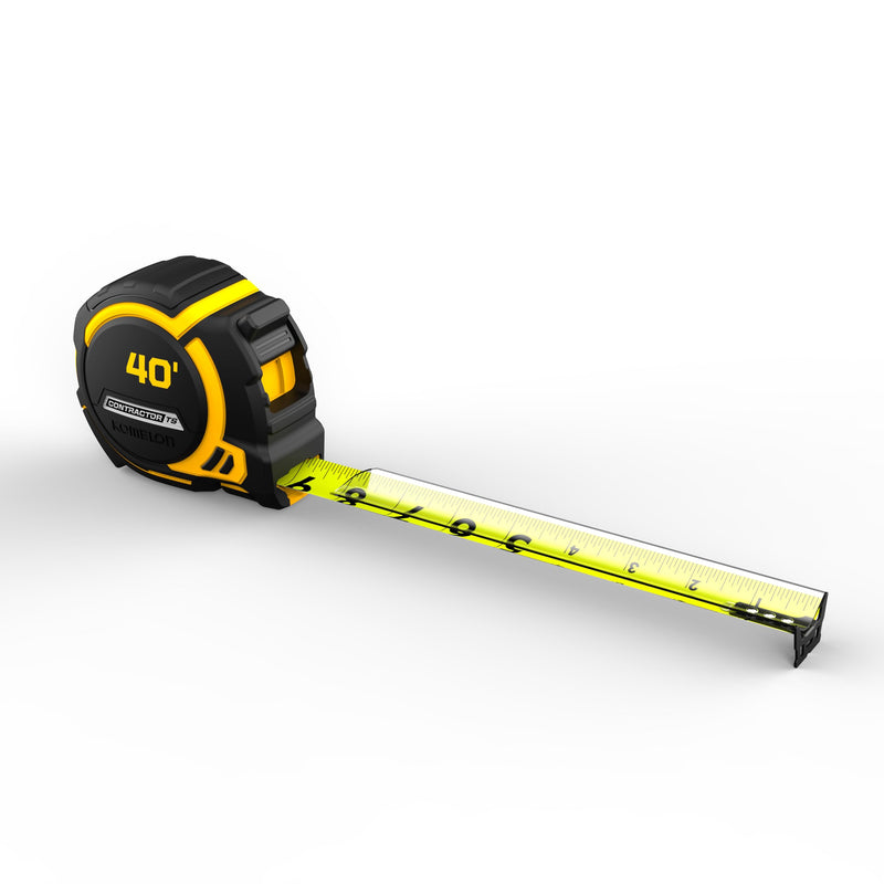 Komelon 40-Ft Contractor TS Wide Blade Tape Measure with Backside Printing, Manual Lock, Long Standout (93440) 3.7 m WIDEBLADE - 40FT