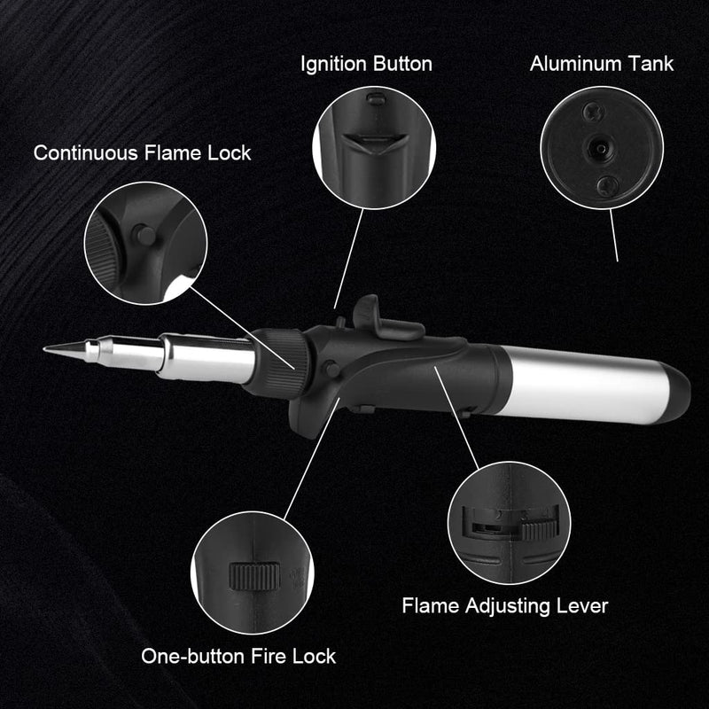 Soldering Iron Portable with Adjustable Soldering Temperature and Kit Cordless Butane-Powered (Butane Gas Not Included)