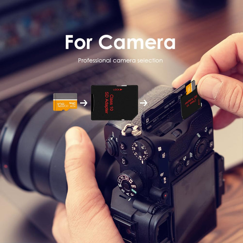 128GB SD Card, High Speed 4K Video for Dash Cam, (Yellow) | C10 U3 V30 A2, Security Camera, Smartphones, Tablets, Nintendo Switch