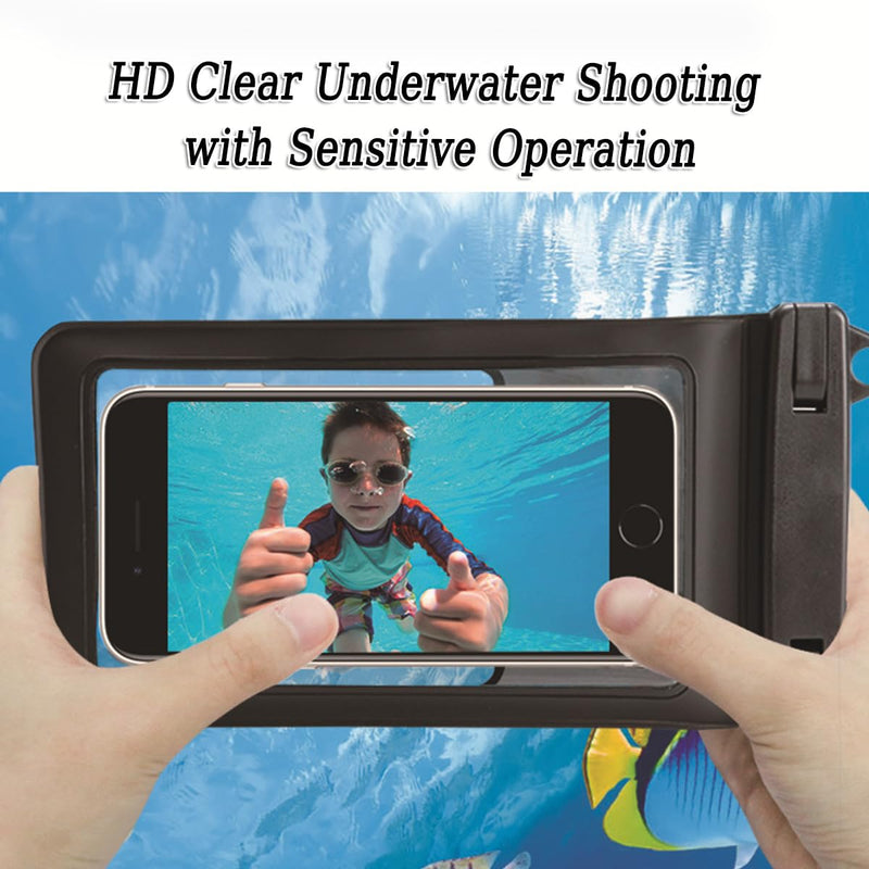 Waterproof Phone Pouch, IPX8 Waterproof Phone Case for iPhone 17/16/15/14 Pro Max, Cell Phone Dry Bag for Beach & Cruise Essentials, Touch Screen, Lanyard Included, (Fits Up to 7.5”) (White) White