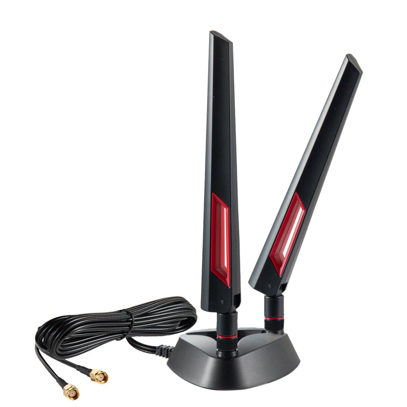 9dBi WiFi 6 6E Tri-Band 2.4GHz + 5 GHz + 6GHz Magnetic Base Gaming Antenna for WiFi 6 6E Router PC Desktop Computer PCI-E Card Bluetooth Gaming Motherboard