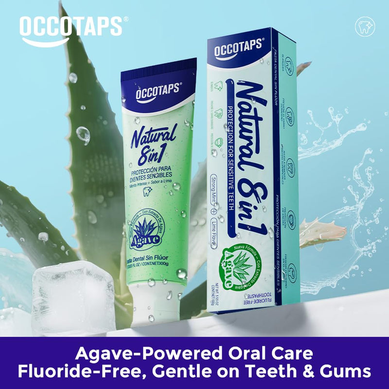 Natural Agave Extract Toothpaste for Sensitive Teeth, Fluoride Free Toothpaste, Remineralizing Gum Care, Gentle Whitening & Fresh Breath, 3.53 Fl Oz 3PK US Manufactured 3.53 Fl Oz (Pack of 3)