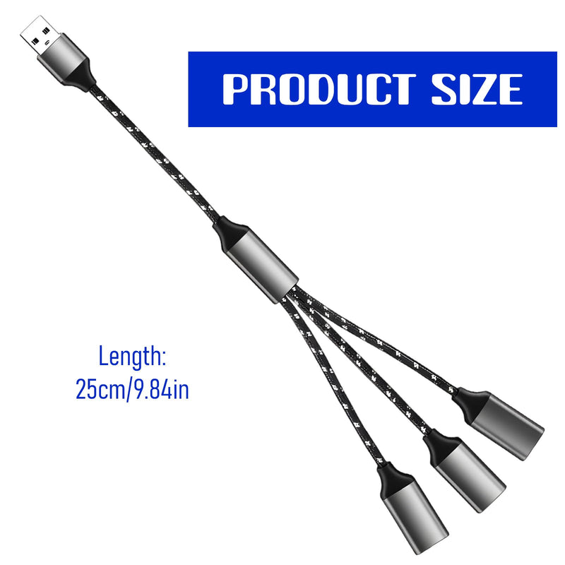 USB Splitter 1 in 3 Out USB Male to 3 Female Cable USB-Extension Cable for Laptop Keyboard Mouse Etc